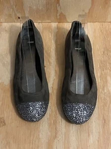 Sperry Top Sider Annabelle Glitter Cap Toe Ballet Flat Shoes Grey Suede size 7 - Picture 1 of 12