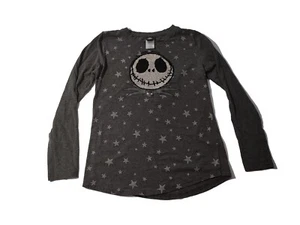 Disneys The Nightmare Before Christmas Long Sleeve Sequin Shirt Girls XL 14/16 - Picture 1 of 4