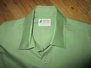 CAMICIA VINTAGE MACYS SUPRE-MACY POLSINO FRANCESE bottoni davanti Dacron stampa durevole MEDIA - Foto 1 di 5