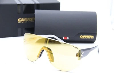 NEW CARRERA FLAGLAB 12 4CWET GOLD BLACK WHITE AUTHENTIC SUNGLASSES W/CASE 99-01 — 第 1/3 张图片