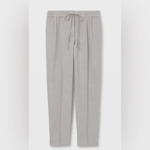 Club Monaco Tailored Jogger Size 12 Gray Elastic Waist Cuffed Hem Drawstring - Picture 1 of 9