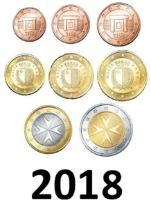 Malta - Circulated Coin 2018 - Set 1CT / 2EUROS - €3.88 (8 COIN SET) UNCIRCULATED - Picture 1 of 1