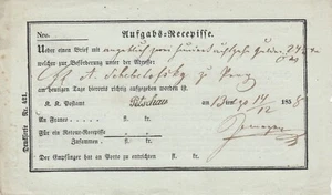 Austria Receta de Suspensión del año 1858 de Petschau - Imagen 1 de 2