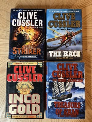 Clive Cussler 4 Book Bundle! The Striker, The Race, Inca Gold, Treasure Of Khan! - Image 1 of 4