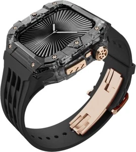 Cassa robusta trasparente cristallo lusso + cinturino per Apple Watch serie 10 cinturini 46 mm - Foto 1 di 62
