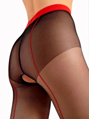 Fiore Firelight 20DEN Strumpfhose Ouvvert Schwarz S-XL Schritt offen Damen Nylon - Bild 1 von 4