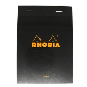 Nuevo bloque de rodia negro no. Bloc de notas de papel forrado con cabeza grapada 13 A6 105 x 148 lo último - Imagen 1 de 6