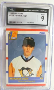 1990-91 Score Jaromir Jagr Draft Rookie #428 CGC 9.0 Mint Pittsburgh Penguins - Picture 1 of 2