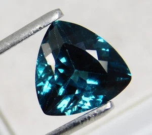 4.20 Ct_Great Best Color_100% Natural Blue Green Indicolite Tourmaline_CERTIFIED - Picture 1 of 4