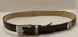 Brighton Belt Womens Brown Leather Scroll Concho 36" - Picture 1 of 11