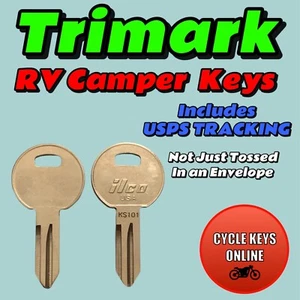2 Trimark lock keys for Camper RV Motorhome cut to code key codes 1001-1240 - Picture 1 of 1