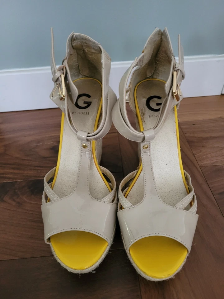 G by Guess Shoes Platform Wedge Sandals Womens Size 10 Tan - Image 1 of 4