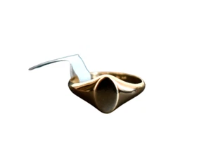 🆕️14K YELLOW SIGNET Ring Size 7 Made in ITALY - Picture 1 of 11