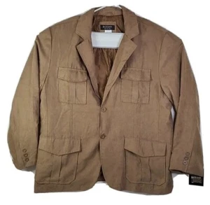 Botany 500 Mens Brown Jacket Coat XL Buttons NWT Polyester Soft - Picture 1 of 11