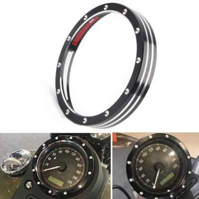Para Harley Sportster XL883 XL1200 Velocímetro Calibre Bisel Acento Borde Cubierta Anillo Foto 1 de 4
