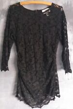 Ladies Joseph Ribkoff Black Lacy Top Dress With Camisole UK10 US8 30 Chest