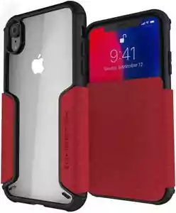 Ghostek Exec3 IPhone XR Leather Flip Wallet Case, Military Drop Protection - Picture 1 of 5