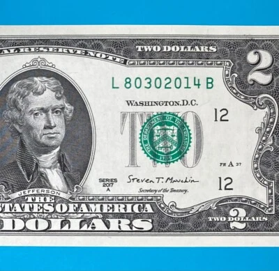 August 3, 2014 (L 80302014 B) BIRTHDAY Note $2 Two Dollar Bill *UNC* (8_3_2014) - Image 1 of 4