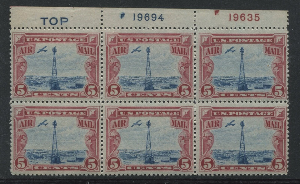 USA 1928 5 cents Airmail Plate Block of 6 unmounted mint NH - Image 1 of 1