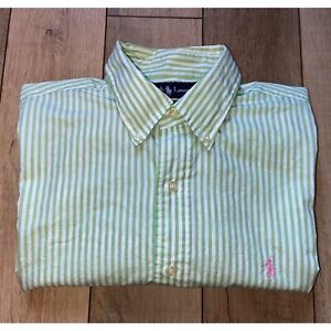 Ralph Lauren Blake Long Sleeve Button Down Shirt Mens Medium Striped Green