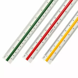 Herramienta de ingeniería de reglas a escala métrica triangular 12,6"" multicolor 30 cm 1:100 ~ 1:500 - Imagen 1 de 6