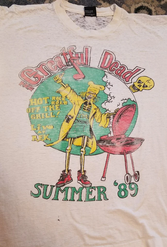 Grateful Dead 89 Rare Paperthin Vintage Onedate tshirt RFK Washington DC OOAK XL — 第 1/1 张图片