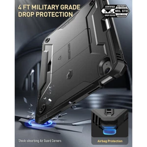 Case For iPad Air 11 M3 2025 / M2 2024 Built in Screen Rugged Stand Cover Black - Imagen 1 de 7