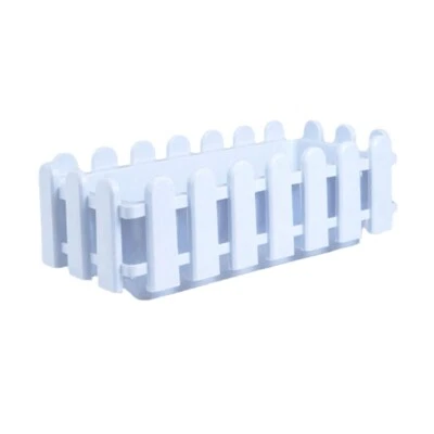 1PCS Plastic Fence Planting Trough Pot with Tray with Hole Home Planting Pot - Image 1 of 4