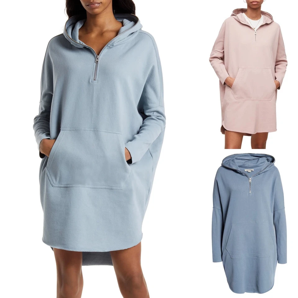 All Saints Mujer Xonda Vestido con Capucha Diseñador Cremallera Sudadera con Capucha Suéter Foto 1 de 1