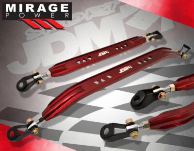 Jdm Sport Front Rear Lower Strut Tower Red For 2002-2006 Mitsubishi Lancer Foto 1 de 4