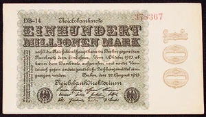 Germany 100 Million Mark 22-Aug. 1923 P-107 Hyperinflation - Uniface (GLIB-002H) - Picture 1 of 1