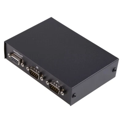 DB 9 Pin Serial Network Sharing 2 Way RS232 Switch Ethernet Switcher Box - Image 1 of 4