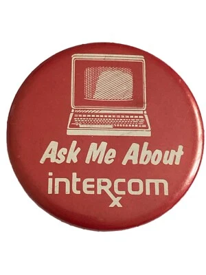 Vintage Intercom Computer Advertising Pinback Button - Image 1 of 3