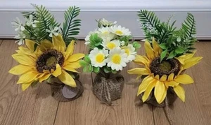 3× 17CM HOHE BLUMENGESTECKE IM TOPFSTIL UNECHTE TOPFPFLANZEN - Bild 1 von 10