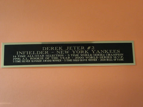 Derek Jeter Yankees Autograph Nameplate For A Baseball Photo, Bat, Ball  1.5 X 6 Cover