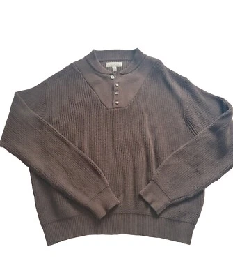 Vintage Cabelas Sweater Fishermans Knit Button Henley Cotton Green Size L - Image 1 of 4