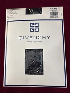 NOS 1990 Vintage Givenchy Women's Thigh High Ultra Sheer Stockings BLK SZ C B18 - Picture 1 of 7