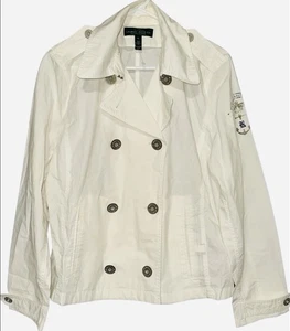 Ralph Lauren Giacca Nautica Donna Tg XL Bianco Pavone Corona Ancoraggio - Foto 1 di 11