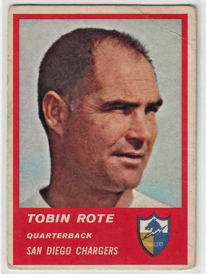 TOBIN ROTE 1963 FLEER # 68 QUARTERBACK SAN DIEGO CHARGERS - Image 1 of 2