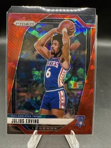 2024-25 Panini Prizm Basket Red Cracked Ice Julius Erving Legends - Foto 1 di 2