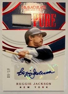 2019 Panini Immaculate Reggie Jackson Game Used Jersey Autograph Patch #9/10 - Picture 1 of 4