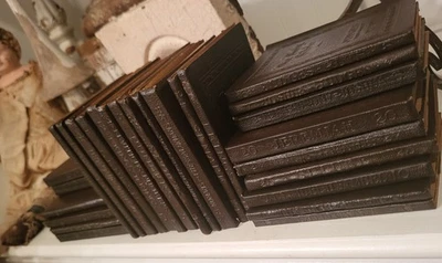 28 Pc Vintage Little Leather Library Holy Bible Collection Nice Lot Antique Book - Image 1 of 4