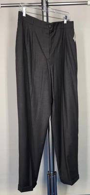Pantalones plisados forrados de lana clásicos Chanel FR 46 US 12 grises nuevos con etiquetas Neiman Marcus 98A Foto 1 de 4
