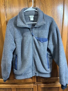 L.L. Bean Mens Gray Full-Zip Fleece Jacket Medium Made In USA Vintage - Picture 1 of 6
