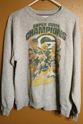 SUÉTER SUÉTER VINTAGE STARTER GREEN BAY PACKERS SUPER BOWL 'Gris' TALLA GRANDE Foto 1 de 4