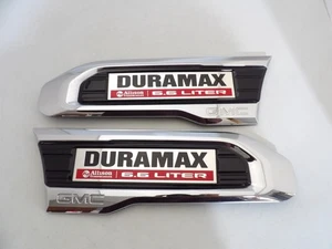 2020 2021 2022 2023- 2024 GMC DURAMAX 6.6 LITER ALLISON SET OF RH LH EMBLEMS OEM - Picture 1 of 17