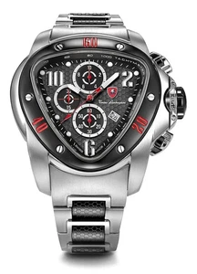 Tonino Lamborghini Jumbo Spyder Chronograph Wristwatch Stainless Black/ Red-1501 - Picture 1 of 8