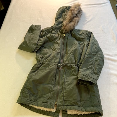 Osh Kosh B'Gosh Sherpa Lined Olive Green Kids Size 10 Hooded Jacket - Image 1 of 4