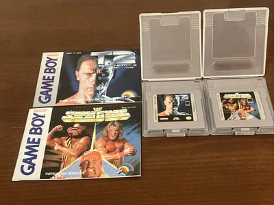 Lot Of 2 Nintendo Gameboy WWF Superstars & Terminator 2 T2 W/ Manuals - Image 1 of 4
