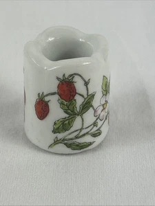 Mini Candle Holder Strawberry Plant 1” Porcelain Germany - Picture 1 of 6